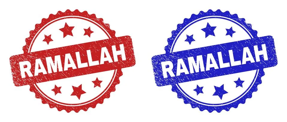 RAMALLAH Rosette Stamps Using Grunge Surface イラスト素材
