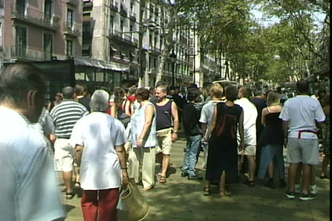 Rambla People-pan Video stock 819776