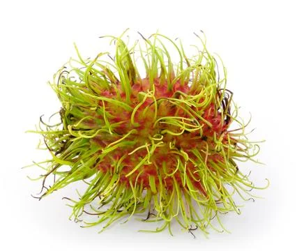 Rambutan is a fruit with sweet red shell Stock Photos
