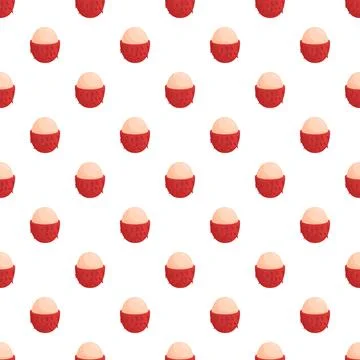 Rambutan fruit tropical seamless pattern background Stock Illustration