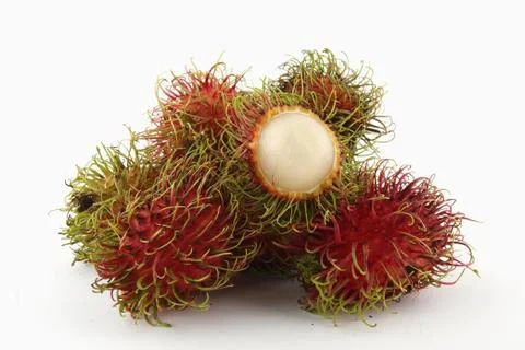 Rambutan fruit types. Stock Photos