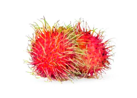 Rambutan fruit on a white background Foto stock