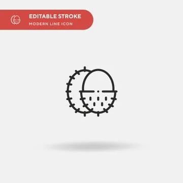 Rambutan Simple vector icon. Illustration symbol design template for web mobi Stock Illustration