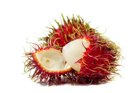 Rambutan on white background Stock Photos