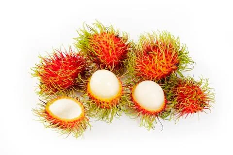 Rambutan on white background Stock Photos