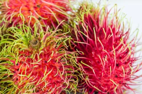 Rambutan on white background Stock Photos