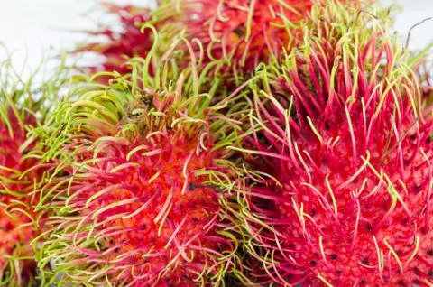 Rambutan on white background Stock Photos