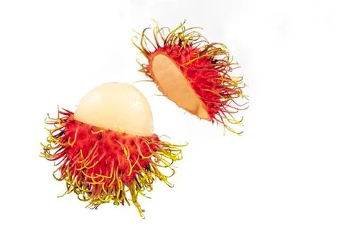 Rambutan on white background 스톡 사진