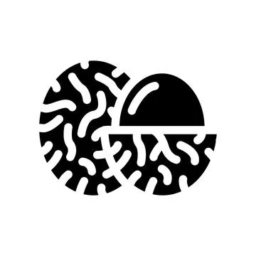 Rambutans fruit glyph icon vector illustration Stock Illustration