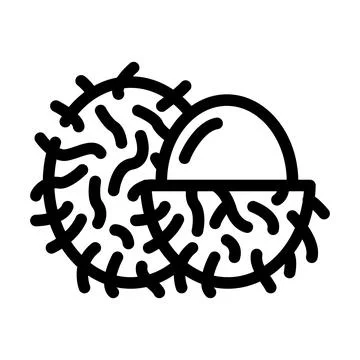 Rambutans fruit line icon vector illustration Stock Illustration