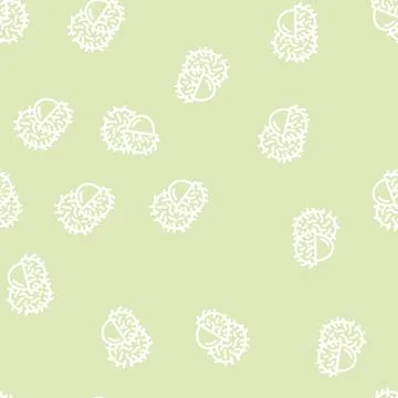 Rambutans fruit line vector seamless pattern Stockillustratie
