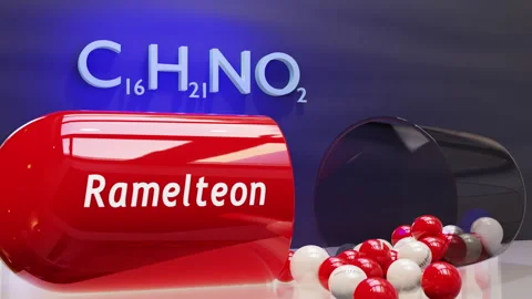 Ramelteon Capsule (w/Chemical Formula) Vídeos de archivo 328658778
