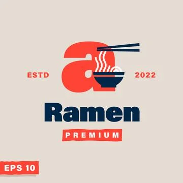 Ramen Alphabet A Logo Stock Illustration
