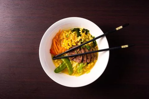 Ramen with beef 写真素材