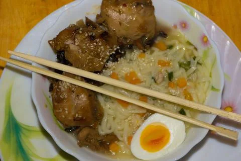 Ramen with chicken 写真素材