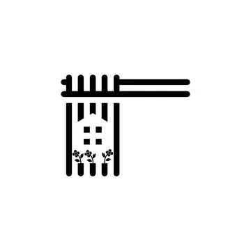 Ramen with house logo. Stock Illustration