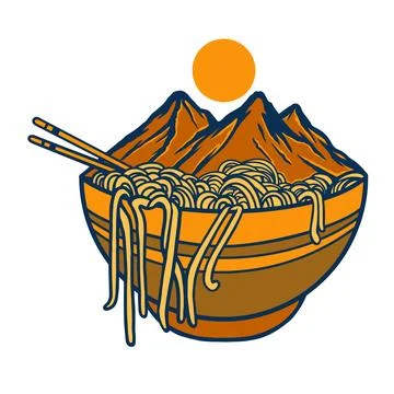RAMEN OF MOUNTAIN Stock Illustration