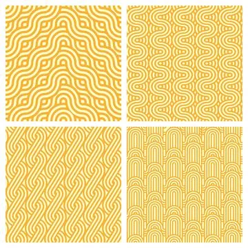 Ramen noodle pattern backgrounds set of asian food Illustrazione stock
