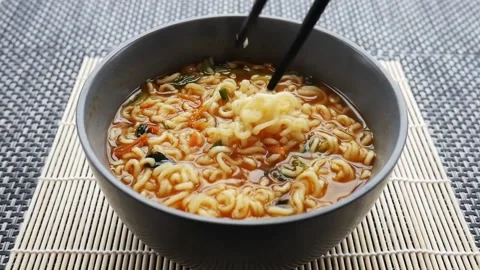 Ramen Noodle Soup Stock Footage 205066697