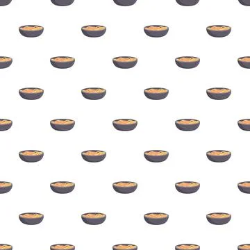 Ramen noodles in bowl seamless pattern background イラスト素材