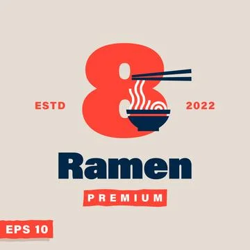Ramen Numeric 8 Logo Stock Illustration