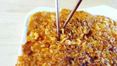 Ramen pancake Stock Footage 205344554