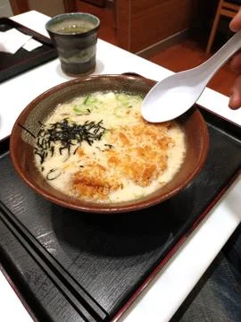 Ramen with Pork Bone Based Soup Stock Photos