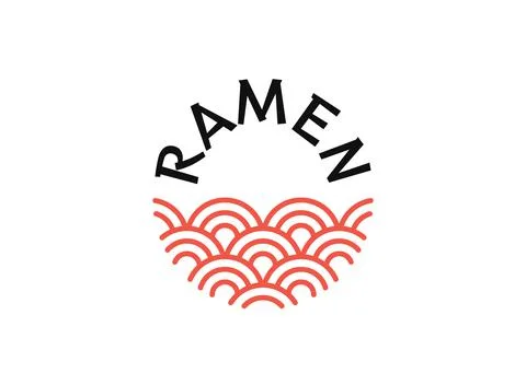 Ramen soup bowl logo template Stock Illustration