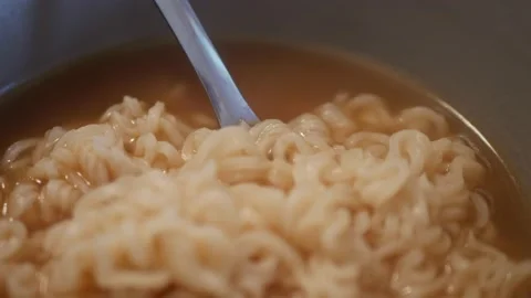 Ramen steaming in a bowl Stock Footage 131337416
