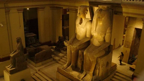 Ramesses II Statue Interior Egyptian Museum - Cairo Stock Footage 122574829