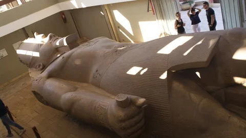 Ramesses II statue - Memphis Egypt - 2 shots Stock Footage 122574264