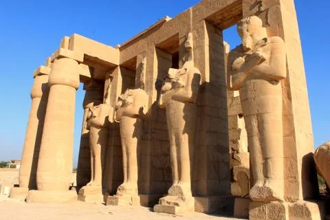 Ramesseum temple, Egypt Stock Photos