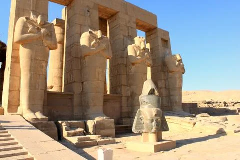 Ramesseum temple, Egypt Stock Photos