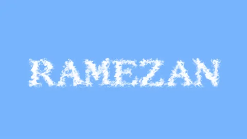 Ramezan cloud text effect sky isolated background Stock Footage 138721906