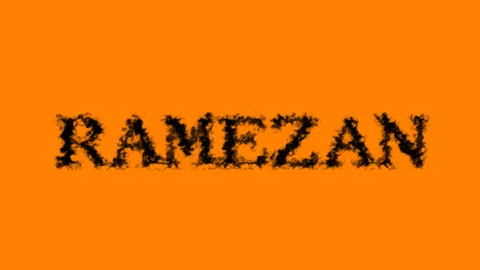 Ramezan smoke text effect orange isolated background Stock Footage 138722667
