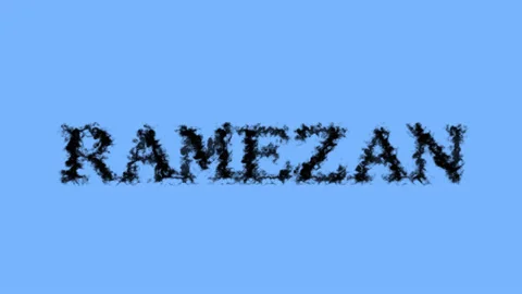 Ramezan smoke text effect sky isolated background Stock Footage 138722668