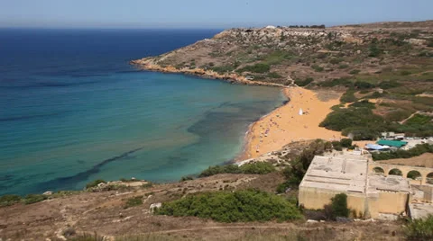 Ramla beach, gozo, malta Stock Footage 23407933