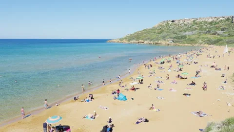 Ramla beach in Gozo Malta Stock Footage 310837145