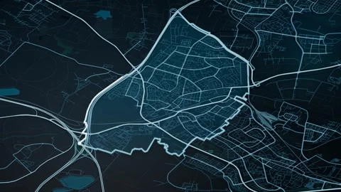 Ramla Israel Glowing Digital Map Animation 4K Stock Footage 340112939