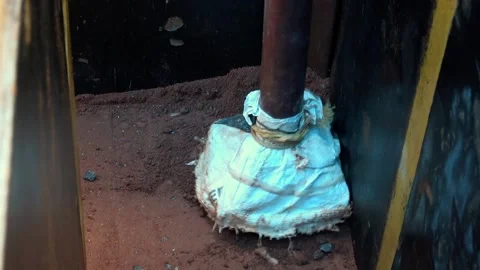Rammed Earth construction Tamping Compressed Earth technique Stock Footage 154204678