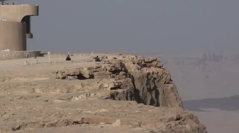 Ramon Crater - cliff's edge Stock Footage 22100844