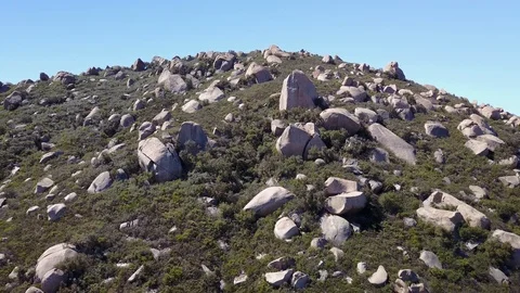 Ramona, CA - Cloudy Moon Dr Boulders - Drone Video Video stock 88832824