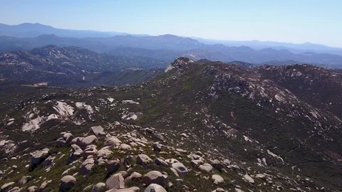 Ramona, CA - Cloudy Moon Dr Boulders - Drone Video Video stock 88833929
