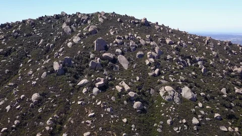 Ramona, CA - Cloudy Moon Dr Boulders - Drone Video Video stock 88834107