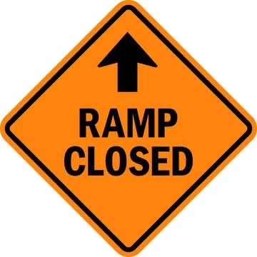 Ramp closed sign. Illustrazione stock