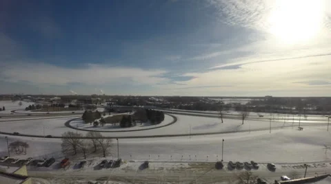 On Ramp on a cold winter day, Time-lapse Stock Footage 45873183