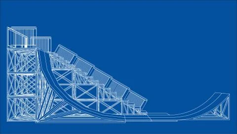 Ramp concept outline. Vector Stock Illustration