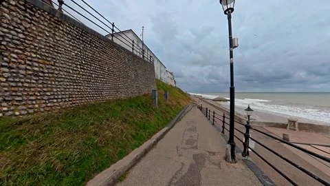 The ramp down to Cromer beach Stock-Footage 314213416