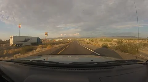 On-ramp - Driving East on the I-10 in Arizona near sunset or dusk - 1 Stock Footage