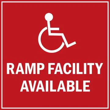 Ramp facility available sign. Stock Illustration